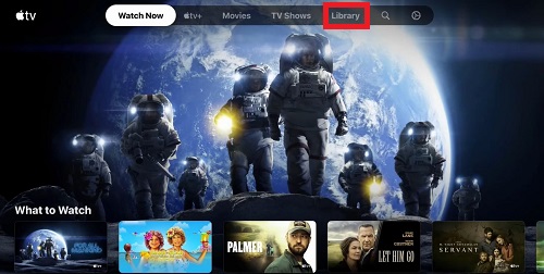 navigate to apple tv app library on chromecast