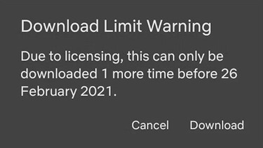 netflix download limit warning