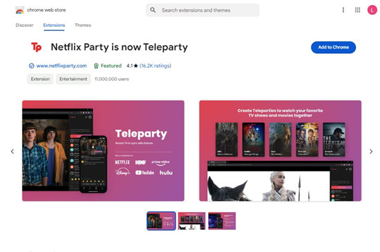 netflix party teleparty chrome extension