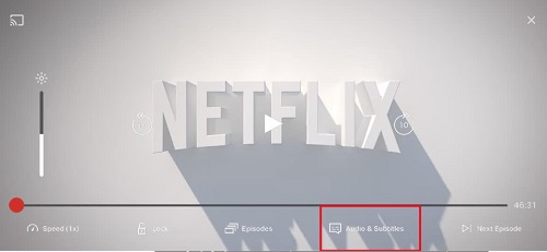 netflix subtitles icon on mobile phone