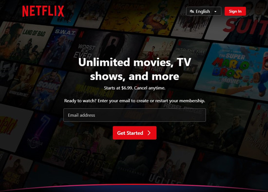 netflix web get started