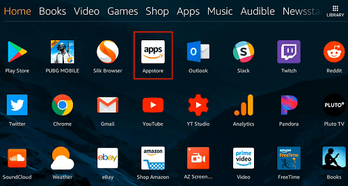 open amazon appstore on fire tablet