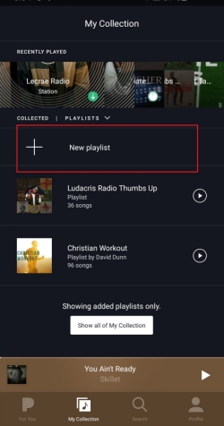 pandora collection new playlist