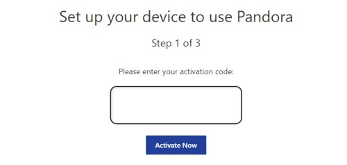 pandora device activation code