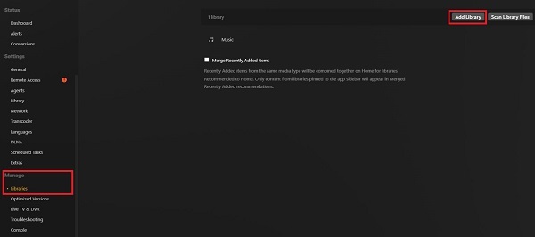 plex manage library