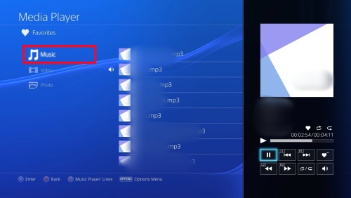 ps4 media player music