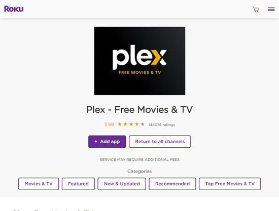 roku channel plex