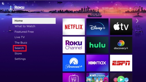 roku tv home