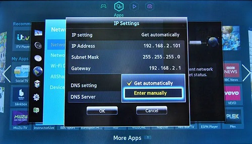 samsung ip settings