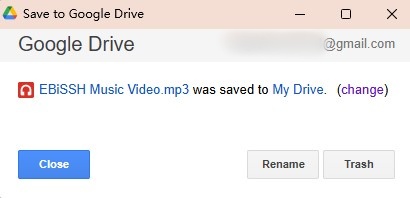 save to google drive download completed