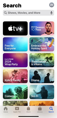 search apple movies on the app