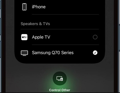 select samsung tv for airplay