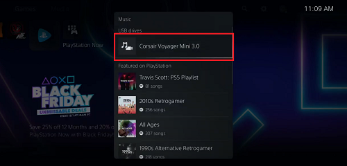 select usb drive on ps5