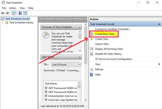 set shutdown with task scheduler windows