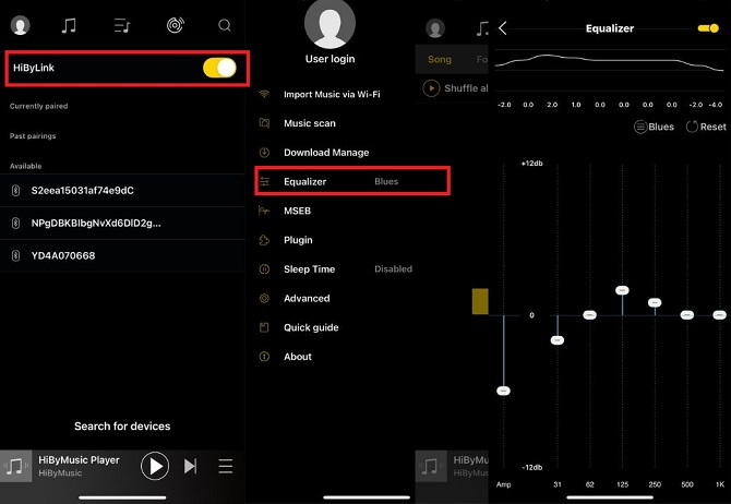 set up hiby equalizer