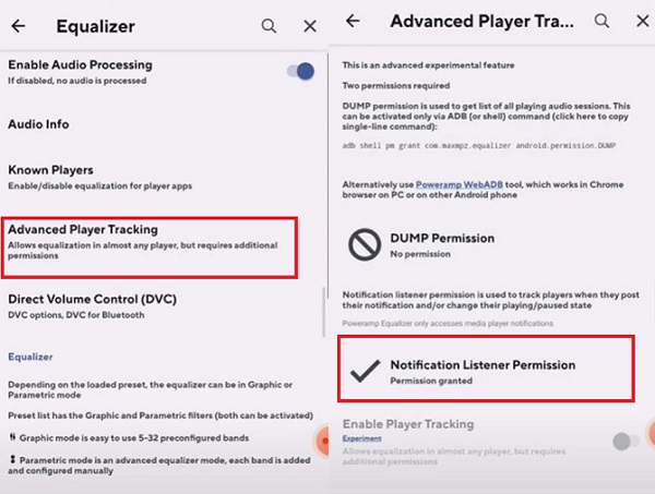 set up poweramp equalizer