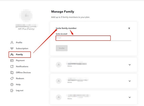 share tidal family plan