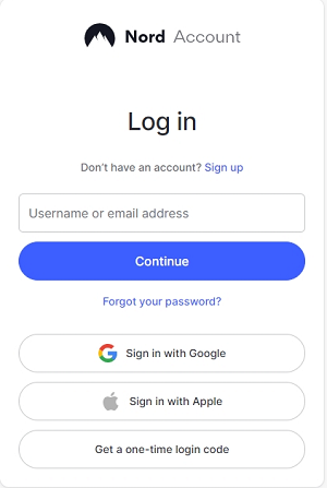 sign for an account for vpn