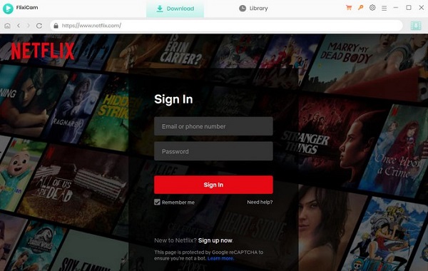 sign in netflix account on flixicam