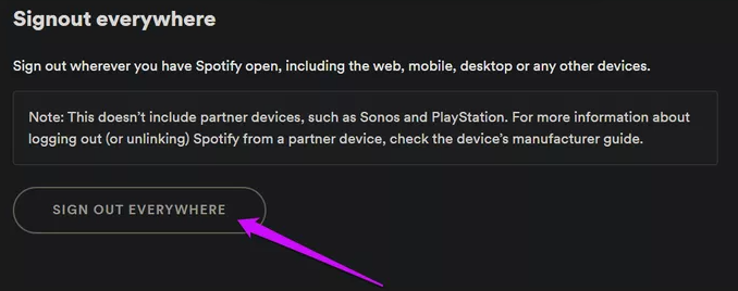 log out of all devices spotify
