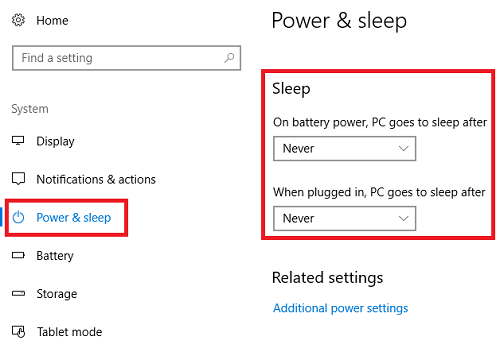 sleep mode windows