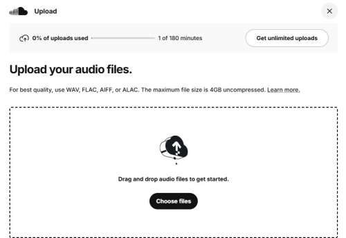 soundcloud upload audio files