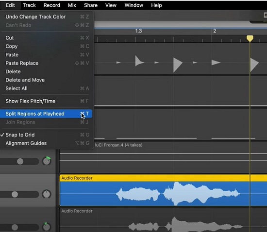 split audiobook into chapters on garageband