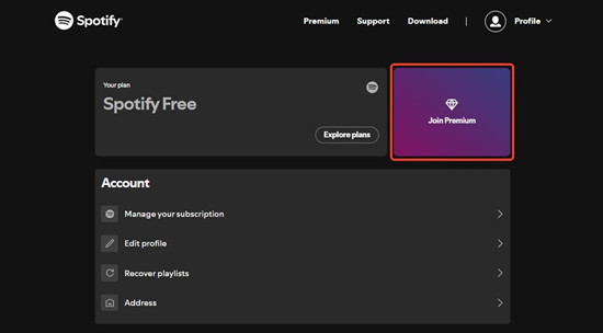 spotify account overview join premium