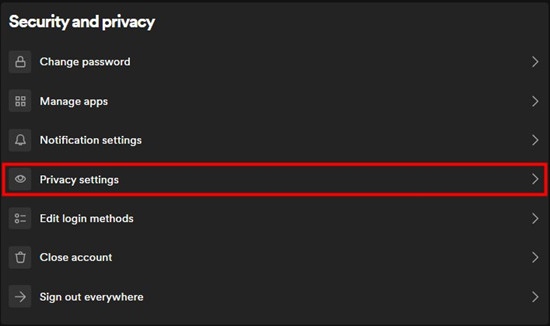 spotify account security and privacy priavcy settings