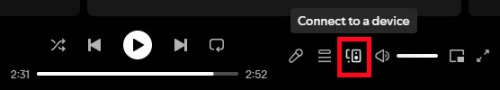 spotify connect to a device button