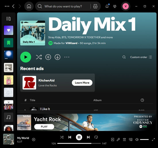 spotify desktop daily mix page