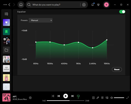 spotify desktop equalizer balance all purpose listening