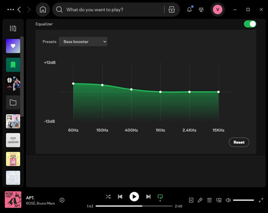 spotify desktop equalizer bass booster