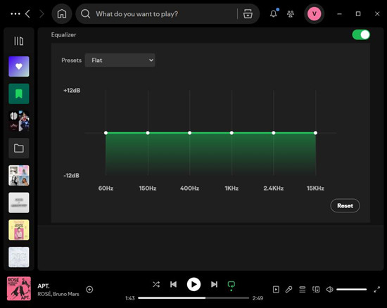 spotify desktop equalizer flat