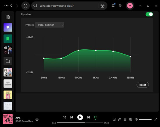 spotify desktop equalizer vocal booster