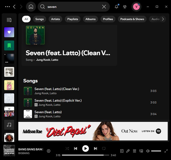 spotify desktop find explicit clean version