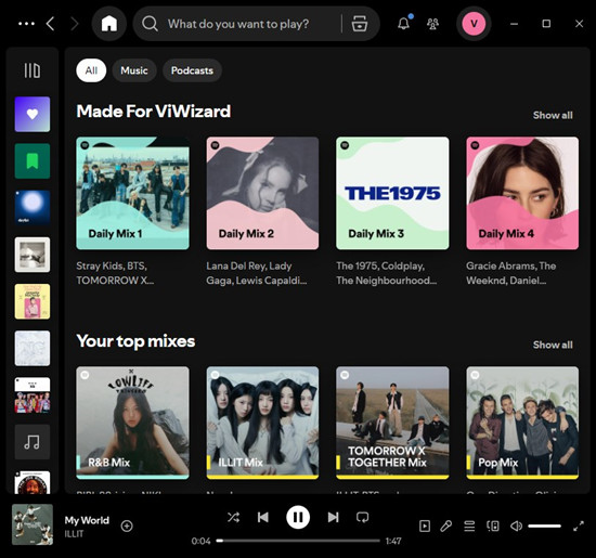 spotify desktop home made foro you daily mixes