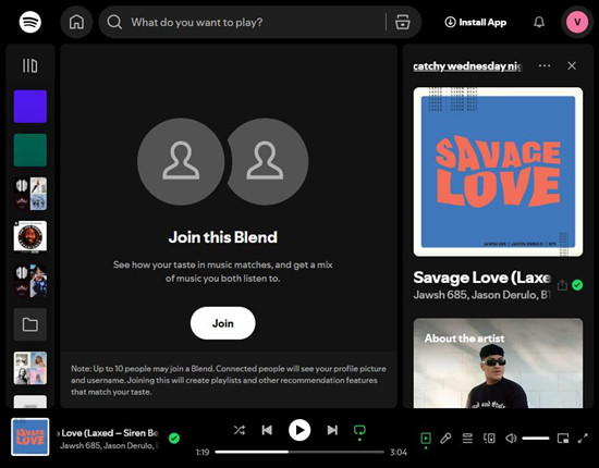 spotify desktop join this blend