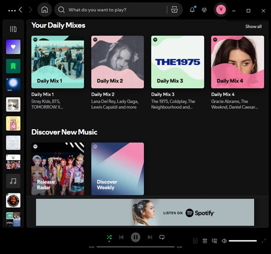 spotify desktop made for you daily mixes