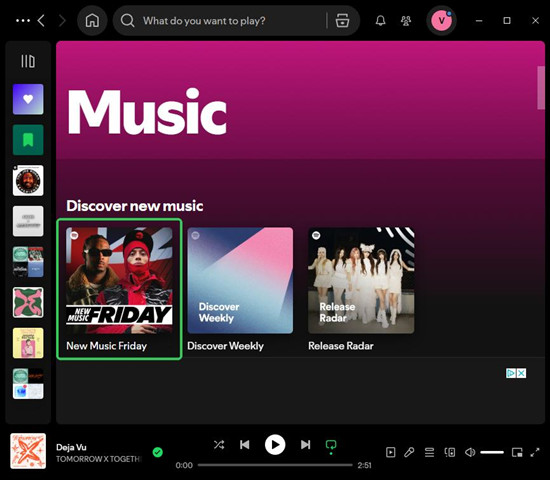 spotify desktop search music new music friday