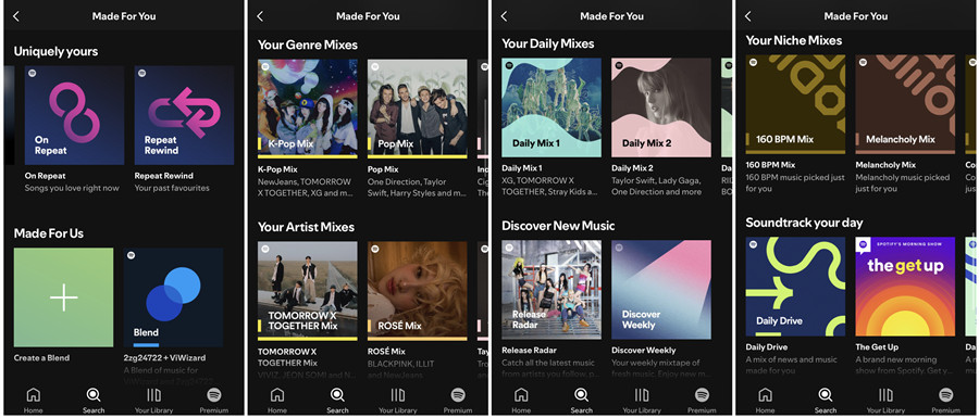 spotify mobile made for you hub