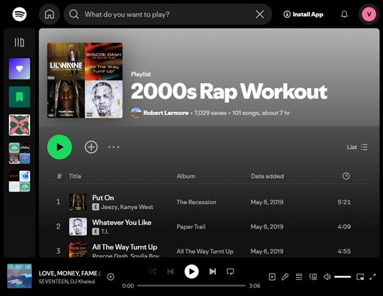 spotify playlist 2000 rap workout