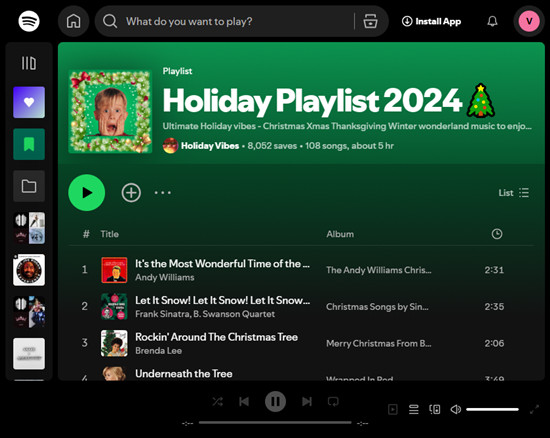 spotify holiday playlist