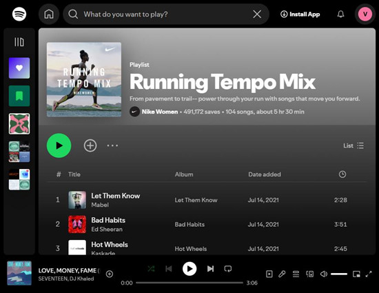 spotify playlist running tempo mix