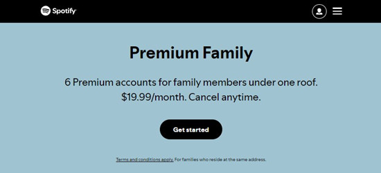 spotify premium family get started