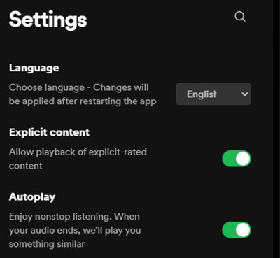 spotify settings autoplay