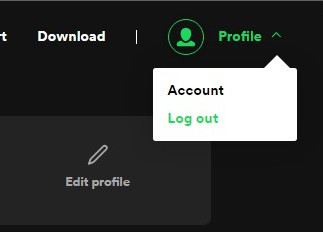 spotify web profile log out