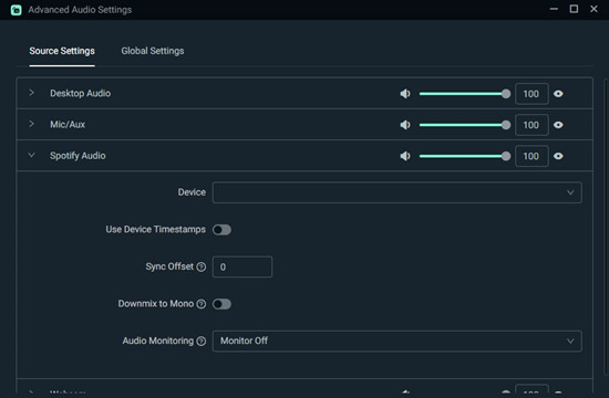 streamlabs desktop sources audio output output capture settings