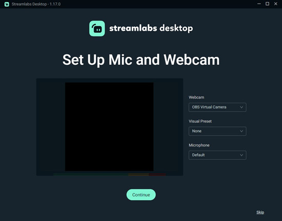 streamlabs set up mic webcam