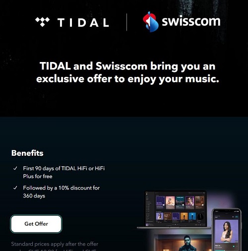 swisscom tidal free trial